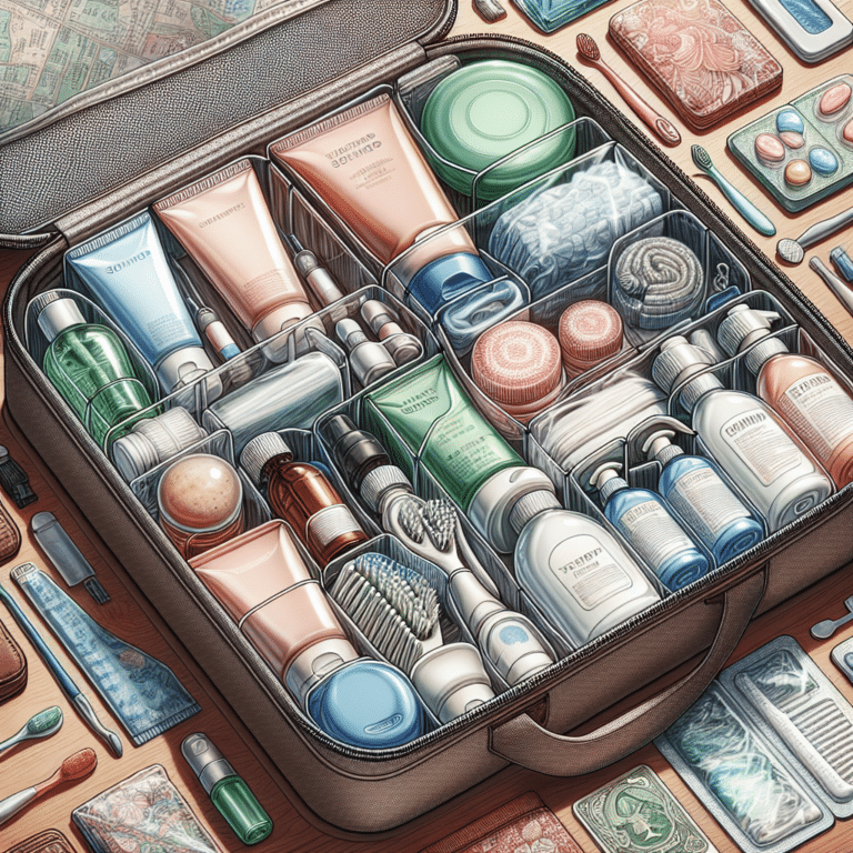 how to organize travel toiletries